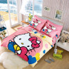 New Cartoon cut Mouse Hello Kitty cat 4/3pc British Duvet Cover Sets Soft Polyester Bed Linen Flat Bed Sheet Set Pillowcase