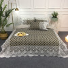 Satin Cotton White Lace Duvet Cover Set Queen King Size 4Pcs Black Gray Dot Circle Leopard Bedding Set Bed sheet Pillow shams