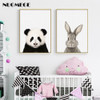 NUOMEGE Baby Animal Poster Panda Giraffe Elephant Canvas Painting Nursery Wall Art Nordic Picture Kids Room Decoration