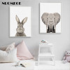 NUOMEGE Baby Animal Poster Panda Giraffe Elephant Canvas Painting Nursery Wall Art Nordic Picture Kids Room Decoration