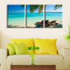 3 Panels Hot Modern Blue Sea Picture Decorative Canvas Painting Living Room Landscape Paint Wall Hanging