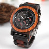 BOBO BIRD 51mm Big Size Men Watch Wood Luxury Chronograph Wristwatch Quality Quartz Movement Calendar Relogio Masculino J-R15