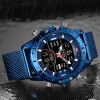 NAVIFORCE Mens Watches Top Luxury Brand Men Sports Watches Men's Quartz LED Digital Clock Male Full Steel Military Wrist Watch