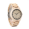 BOBO BIRD WH01 Pine Wooden Quartz Watch Season Gift Design for Anniversary Edition Series of Wooden Watches Maple OEM