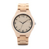 BOBO BIRD WH01 Pine Wooden Quartz Watch Season Gift Design for Anniversary Edition Series of Wooden Watches Maple OEM