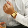 WWOOR Luxury top brand watch Men Rectangle Watches Genuine Stainless Steel Golden Watches Fashion Business Quartz Wristwatches
