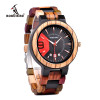 BOBO BIRD New Military Design Unique Dail Auto Date Colorful Wood Band Wristwatch Father's Day Gift