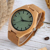 Wooden Watches Quartz Watch Men 2017 Bamboo Modern Wristwatch Analog Nature Wood Fashion Soft Leather Creative Birthday Gifts