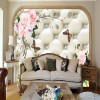 Custom 3D Mural Wallpaper European Style Rose Flower Pattern Diamonds Wall Painting Living Room TV Background Leather Wallpaper