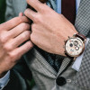 BINSSAW Men Tourbillon Automatic Mechanical Watch Luxury Fashion Casual Brand Leather Man Week Gold Watches relogio masculino