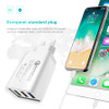 18W 3 holes USB Charger Adapter Quick Charge 3.0/2.0 Fast Mobile Phone Charger QC3.0 EU Plug for iPhone Samsung Xiaomi Huawei