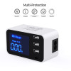 Smart Quick Charge Type C USB Charger HUB LCD Display Smart Charger Travel Mobile Phone Fast Charger For iPhone Samsung Adapter