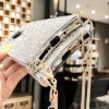 Luxury Glitter Diamond Metal Strap Case For Huawei P30 P30 Pro Mate 20 Pro Cross Shoulder Lanyard TPU Case For Samsung S10 Plus