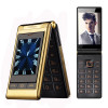 3G WCDMA Unlock Tkexun Flip Dual Display Senior Mobile Phone SOS Fast Call Vibration Russian Key Whatsapp Facebook For Elderly