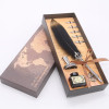 Luxury Calligraphy Feather Dip Pen Writing Ink Set Stationery Gift Box with 5 Nib Wedding Quill Pen Metal Fountain Pen Set