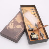 Luxury Calligraphy Feather Dip Pen Writing Ink Set Stationery Gift Box with 5 Nib Wedding Quill Pen Metal Fountain Pen Set