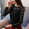 2018 New arrival autumn women blouse O-collar long sleeved lace blouse hollow out bottoming women top slim fit blusa 1105 40