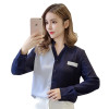  blusas mujer de moda 2019Autumn new women blouse V collar blue shirt women long sleeve fashion women top blouse shirt 1486 45