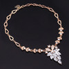 Women's Wedding Bracelet Necklace Jewelry Set Clear Crystal Statement Ring Earrings A8K5