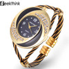 Fashion Rhinestone Diamond Whirlwind Design Steel Weave Dress Wristwatch Woman Girl Ladies Bracelet Bangle Quartz watch
