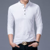 Hot Sell 2019 New Fashion Brand Clothing Polo Shirt Mens Mandarin Collar Long Sleeve Slim Fit Boys Polos Casual Men's Clothing 