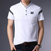 2019 New Fashion Brands Designer Polo Shirt Men Mandarin Collar Summer Short Sleeve Slim Fit Striped Polos Casual Men Clothes