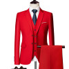 men suit fashion Pure color Slim suit men business casual suit grooms 3 piece suit Blazers (coat+pants+vest)large size S-6XL