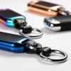 2019 New Car Key Model Dual Arc Pulse Lighter Fingerprinting Touch Screen Usb Cigarette Lighters Rechargeable Plasma Lighter