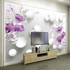 Custom Photo Wallpaper 3D Stereo Circle Ball Purple Calla Flowers Murals Modern Bedroom Living Room TV Background Wall Painting