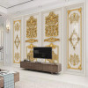Custom Photo Wallpaper 3D Golden Relief Carving Murals Living Room Bedroom Luxury Home Decor Wall Paper For Wall Papel De Parede 
