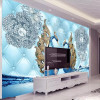 beibehang Wallpaper custom living room bedroom mural luxury 3d swan diamond flower water pattern jewelry TV background Wall