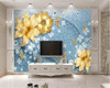 Beibehang Custom wallpaper 3d luxury gold jewelry flowers Mediterranean European living room bedroom TV wall mural 3d wallpaper