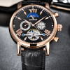  BINSSAW 2018 New Mens Automatic Mechanical Tourbillon Watch Fashion Leather Brand Moon Phase Sports Watches Relogio Masculino