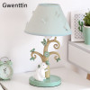 Modern Cute Fabric Table Lamps Rabbit Lamp Led Stand Light Fixtures Desk Lights for Kids Baby Girl Bedroom Luminaire Home Deco