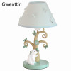 Modern Cute Fabric Table Lamps Rabbit Lamp Led Stand Light Fixtures Desk Lights for Kids Baby Girl Bedroom Luminaire Home Deco