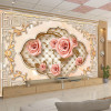 Custom Wall Mural European Style 3D Embossed Non-woven Rose Flower Photo Wallpapers For Living Room TV Background Wall Painting