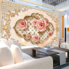 Custom Wall Mural European Style 3D Embossed Non-woven Rose Flower Photo Wallpapers For Living Room TV Background Wall Painting