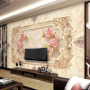 Custom 3D Wall Mural Wallpaper European Style 3D Stereo Relief Rose Flower Murals Wall Decorations Living Room Bedroom Wallpape