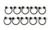 Black Titanium Anodized Stainless Steel Captive Eyebrow Navel Belly Lip Tongue Nipple Labret Bar Nose Rings Body Piercing