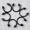 5pc/lot Black Stainless Steel Eyebrow Navel Belly Lip Labret Bar Tongue Nose Ring Tragus Ear Piercing Barbell Tunnel Body Jewely