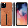 Card Holder Phone Case for Apple iPhone 11 Pro Max Luxury Leather Cover Silicone Frame Anti-knock Fashion