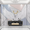 beibehang Custom wallpaper 3d mural modern minimalist feather wings small fresh geometric marble wall paper 3d papel de parede