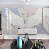 beibehang Custom wallpaper 3d mural modern minimalist feather wings small fresh geometric marble wall paper 3d papel de parede