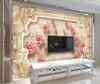 beibehang Custom Wallpaper 3d Photo Mural Stereo Royal Flying Flower European Aristocratic Marble Background wall paper 3d mural