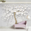 beibehang custom White flower big tree Photo mural Wallpaper Living Room Bedding Room Landscape Wall Decor Embossed Wall paper