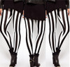 2017 New Hot Plus Size Women Casual Black White Striped Wide Elastic Stripes Stretch Leggings Long Trousers HOT