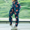 New Hotsale Women Pink Rosed Gold Print Leggings High Waist Women Sportwear Clothes Black Fitness Leggins