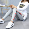 Plus Size 5XL Quality Cotton Leggings Side Stripes Women Casual High-stretch Leggings Pants High Waist Fitness Leggings Female