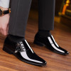 luxury Brand Men Classic Pointed Toe Dress Shoes Mens Slip-on Patent Leather Black Wedding Shoes Mens Oxford Formal Shoes 