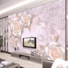 Custom Photo Wallpaper For Walls 3D Pink Flower Jewelry Pearl Wall Mural Living Room Bedroom TV Backdrop Wall Papers Home Decor